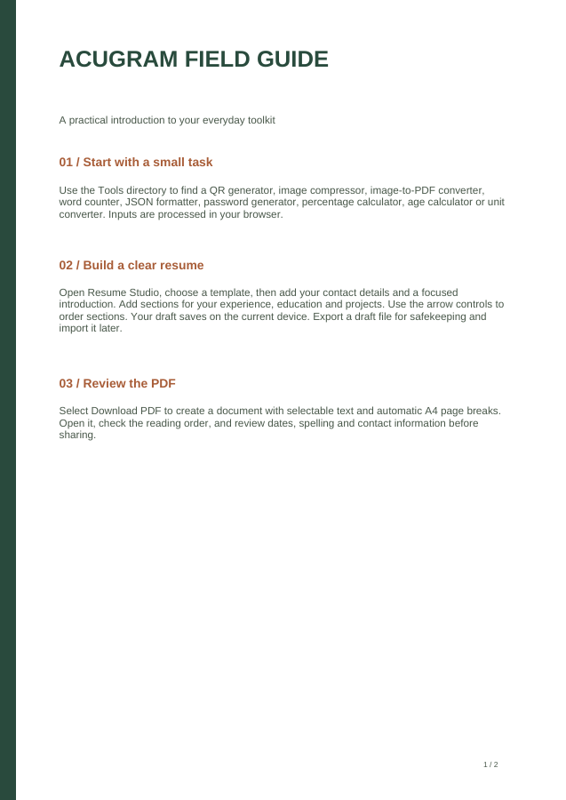 The Acugram Field Guide screenshot 1